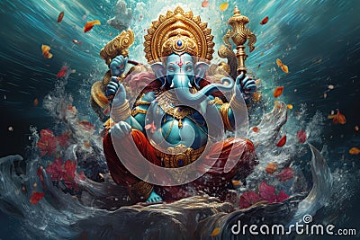 Beautiful Lord Ganesh AI generated Stock Photo