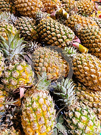 Beautiful a lot of fresh pineapple background and fresh fruit Stock Photo