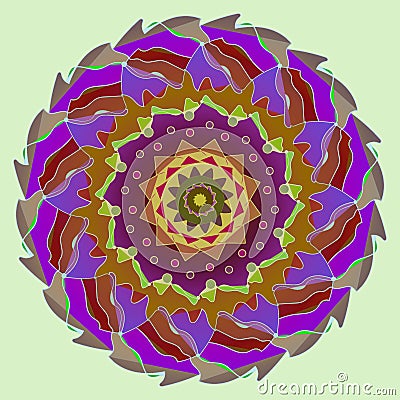 BEAUTIFUL LOTUS FLOWER MANDALA, PLAIN AQUAMARINE BACKGROUND Stock Photo