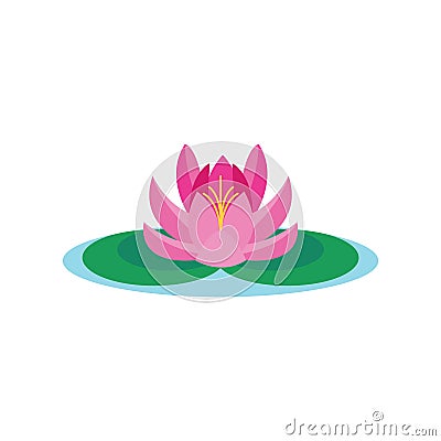 Beautiful lotus flower vector on white background. Vector Illustration