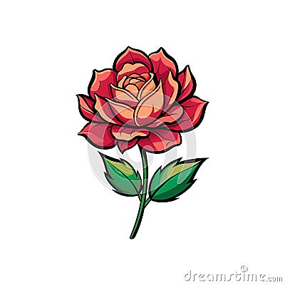 Beautiful Love in Idleness Flower Illustration for Nature Cartoon Illustration