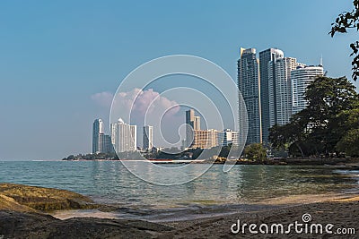 Beautiful lovely beach at Pattaya norht, Thailand Stock Photo