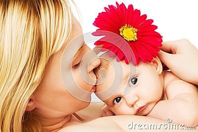 Beautiful loving mother and baby girl Stock Photo