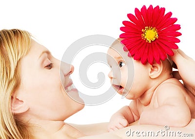 Beautiful loving mother and baby girl Stock Photo