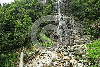Beautiful Lush Waterfall Stock Photo
