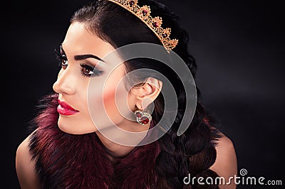 Beautiful luxurious princess in the diadem Stock Photo