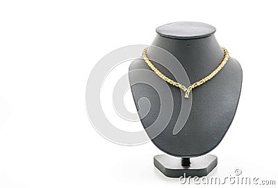 beautiful and luxury necklace with jewelry stand neck Stock Photo