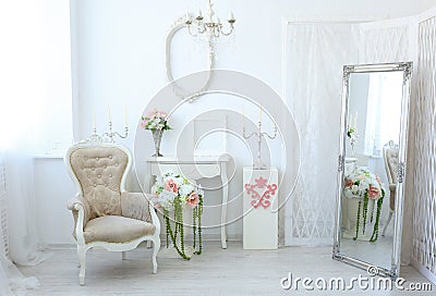 Beautiful luxury room in shabby chic style Stock Photo