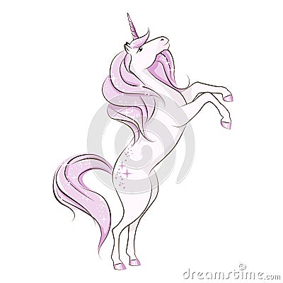 The beautiful magical unicorn. Vector Illustration