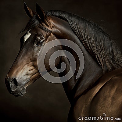Beautiful majestic horse image, ultra realistic, Generative Ai Stock Photo