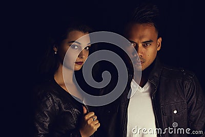 Beautiful man and woman vampires Stock Photo