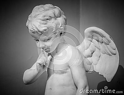 Beautiful marble statue of angel Stock Photo