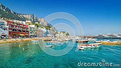 Beautiful Marina Grande, Capri Island, Italy Stock Photo