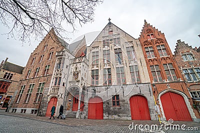 Beautiful Medieval town Bruges in Belgium Europe Editorial Stock Photo