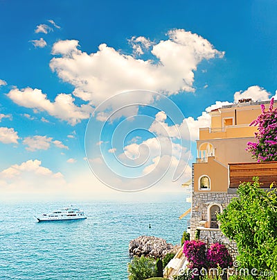 Beautiful mediterranean landscape. view of sea Stock Photo