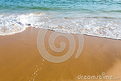 Beautiful mediterranean water lapping on the shore Stock Photo