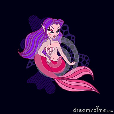 Beautiful Mermaid Vector Illustration Vector Illustration