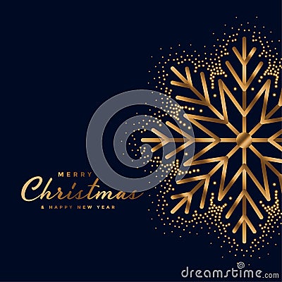 Beautiful merry christmas festival golden card design Vector Illustration