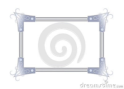 Beautiful metal frame Vector Illustration