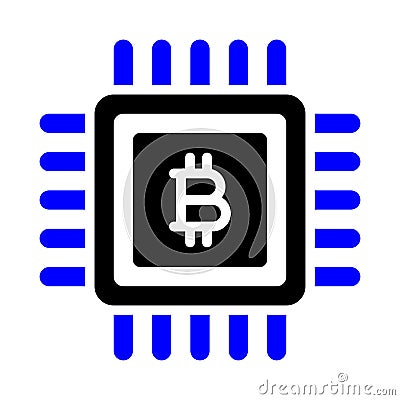 Bitcoin Chip Icon Vector Illustration