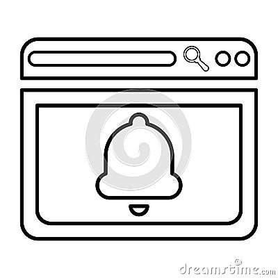 Browser Notification Icon In Outline Style Vector Illustration