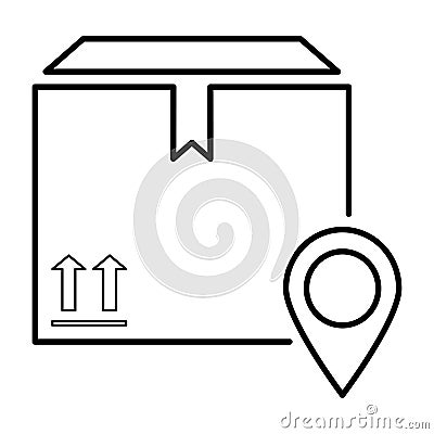 Delivery Location Tracking Icon In Outline Style Vector Illustration
