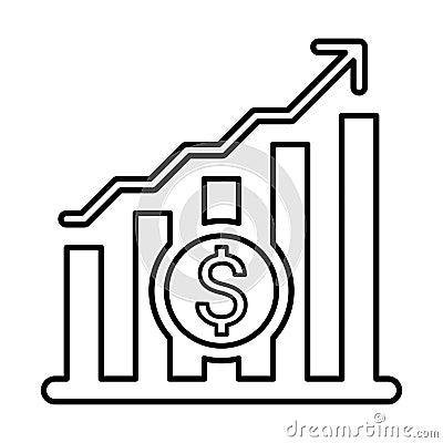 Growth, Increase Icon In Outline Style Vector Illustration