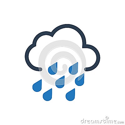 Heavy Rain Icon Vector Illustration