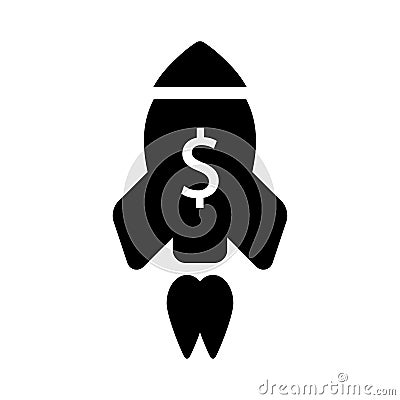 Rocket Dollar Icon Stock Photo