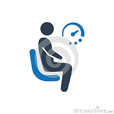 Waiting / Sitting Icon Vector Illustration