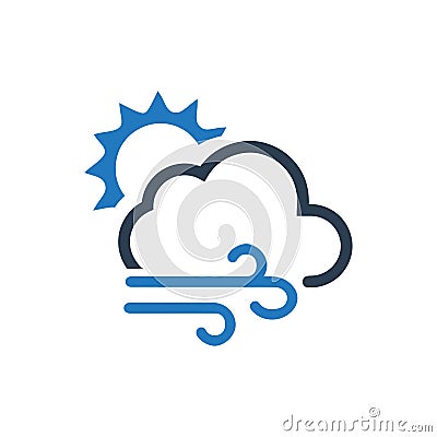 Windy Weather Icon Vector Illustration