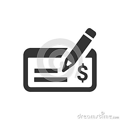 Write a Check Icon Vector Illustration