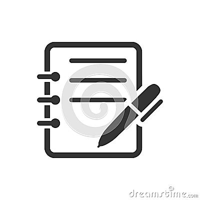 Write a Diary Icon Vector Illustration