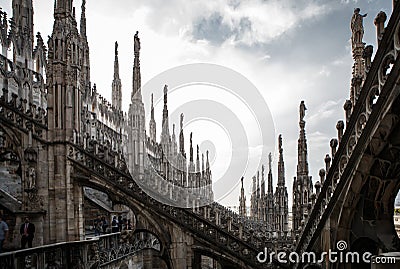 Beautiful Milan catheral catholic church Duomo di Milano Editorial Stock Photo