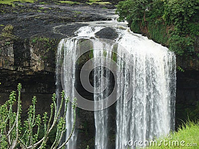 Beautiful Milky Waterfall Closeup Stock Photo