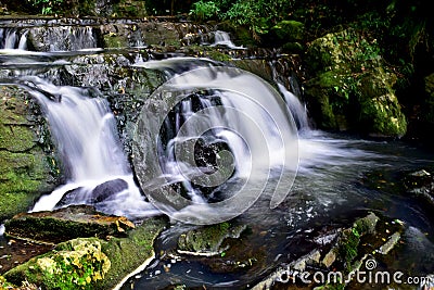 Beautiful Milky white Waterfall showing natural beauty Stock Photo