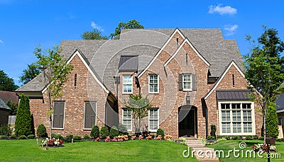 Beautiful Million Dollar Upper Class Suburban Home in Germantown, Tennessee Stock Photo