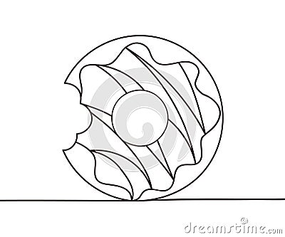 Beautiful minimal continuous line donut design vector Vector Illustration