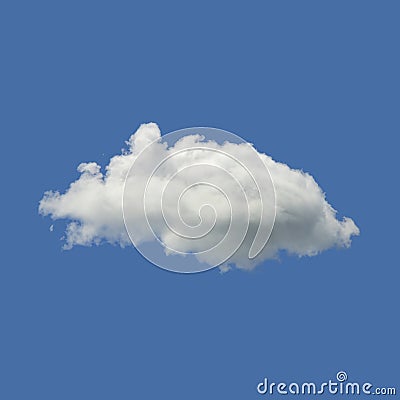 Beautiful minimal single nature white cloud on clear blue sky background Stock Photo