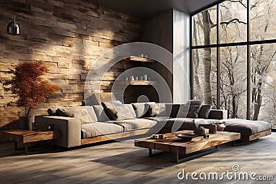Beautiful, minimalistic interior design. Generative AI Stock Photo