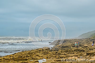 Beautiful mission rocks beach under Isimangaliso wetland park in St Lucia South Africa Editorial Stock Photo