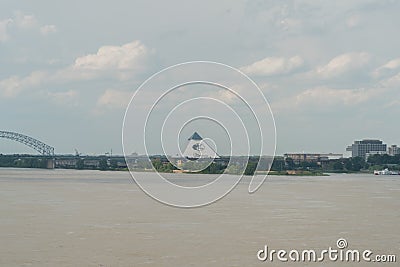 Beautiful Mississippi river vista in springtime Editorial Stock Photo