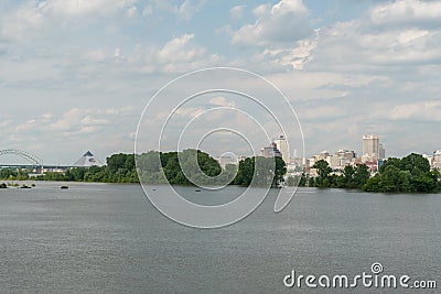 Beautiful Mississippi river vista in springtime Editorial Stock Photo