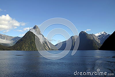 Beautiful Mitre peak Stock Photo