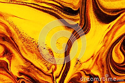 mix black and yellow water color for abstract and texture for bakcground Stock Photo