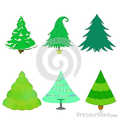 Beautiful models of Christmas Trees Stock Photo