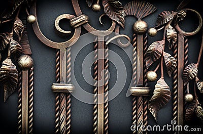 Beautiful, modern decorative forged gates Stock Photo