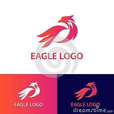 Beautiful Modern Eagle Concept Logo Design With Variation Background Vector Illustration