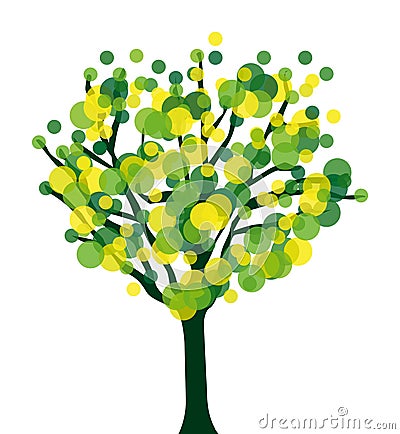 Beautiful modern graphic tree. Vector Illustration