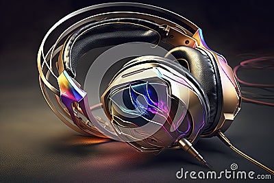 beautiful and modern headphone models Stock Photo